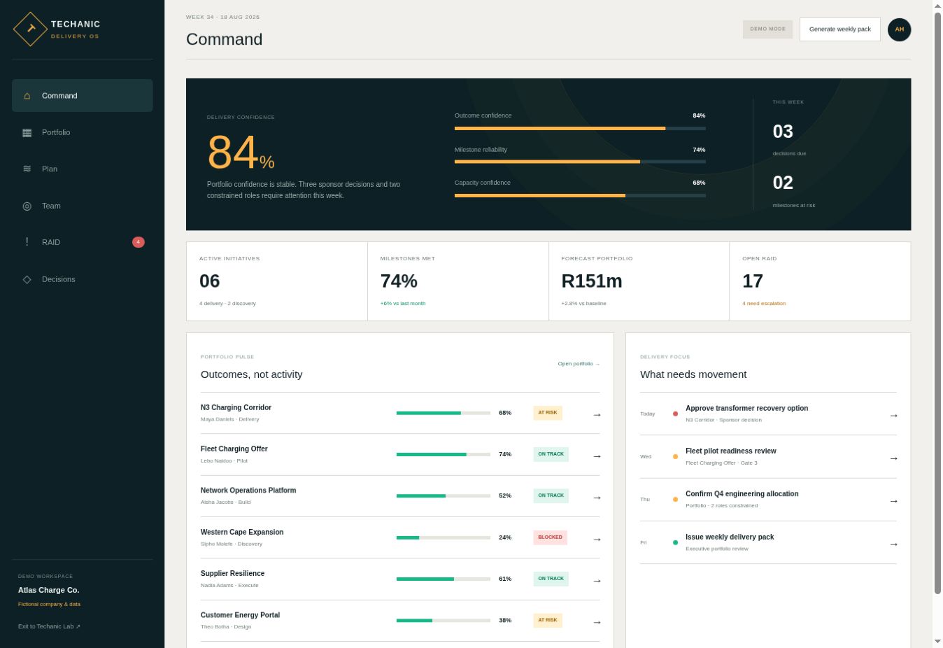 Delivery OS command view